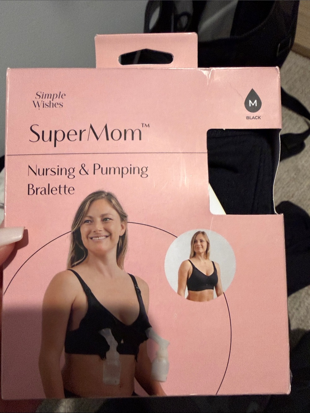 SuperMom Nursing & Pumping Bralette - Black (M)